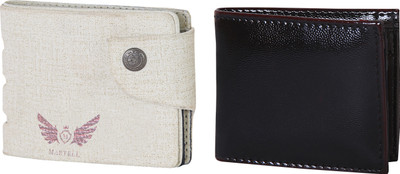

Martell Men White Artificial Leather Wallet(2 Card Slots), Black
