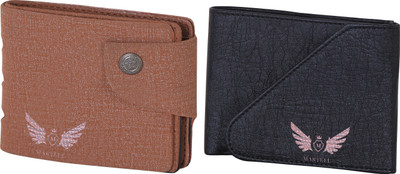 

Martell Men Brown Artificial Leather Wallet(2 Card Slots), Black