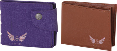 

Martell Men Purple Artificial Leather Wallet(2 Card Slots), Brown