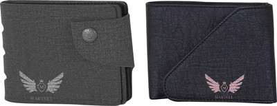 

Martell Men Grey Artificial Leather Wallet(2 Card Slots), Black