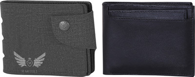 

Martell Men Grey Artificial Leather Wallet(2 Card Slots), Black