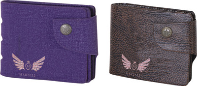 

Martell Men Purple Artificial Leather Wallet(2 Card Slots), Brown