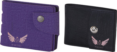 

Martell Men Purple Artificial Leather Wallet(2 Card Slots), Black