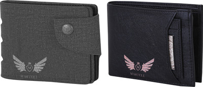 

Martell Men Grey Artificial Leather Wallet(2 Card Slots), Black