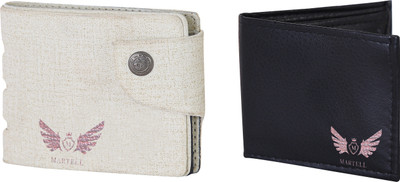 

Martell Men White Artificial Leather Wallet(2 Card Slots), Black