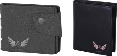 

Martell Men Grey Artificial Leather Wallet(2 Card Slots), Black