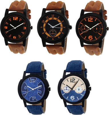 

Montres New Stylish And Attractive MO-70015 Set Of 5 For Men Watch - For Boys