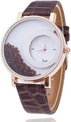 

Montres New Stylish Designer Brown Leather Belt Fancy Movable Diamond MW001 Boys & Girls Watch - For Girls