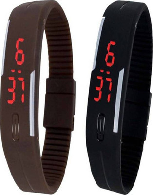 

Style Keepers SKLEDBRBKR New Special Collection Digital Led Digital Rectangle Brown ,Black Dial & Brown ,Black Rubber Belt And Apple Shape Black Dial & Black Rubber Belt & Atrractive And Comfertable Strap (Combo Of 2) Watch - For Boys