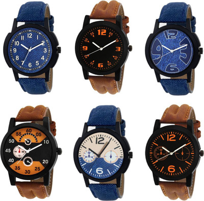 

Montres New Stylish And Attractive MO-70004 Set Of 6 For Men Watch - For Boys