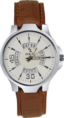 

ethify Jt-efs03 White Dial Day and Date Display Watch - For Men