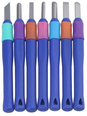 ASINT Wood Carving Set OF 7 Hand Working Tool Rubber handle for Comfort Gripping