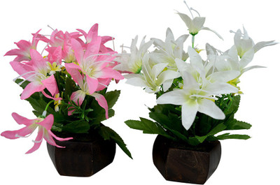 

Fancymart FP-0281-454 Multicolor Wild Flower Artificial Flower with Pot(4.5 inch, Pack of 2)