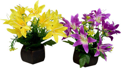 

Fancymart FP-0276-450 Multicolor Wild Flower Artificial Flower with Pot(4.5 inch, Pack of 2)
