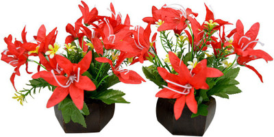 

Fancymart FP-0262-441 Multicolor Wild Flower Artificial Flower with Pot(4.5 inch, Pack of 2)