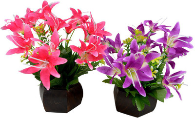 

Fancymart FP-0292-461 Multicolor Wild Flower Artificial Flower with Pot(4.5 inch, Pack of 2)