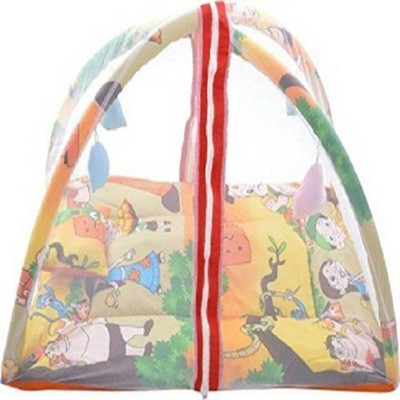 

babique Cotton Kids BED CUM WITH MOSQUITO NET Mosquito Net (Chota Bheem) KIDS CRIB(Fabric, Yellow)