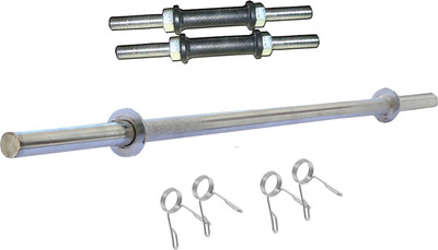 

L'AVENIR 2pcs. 14" DUMBBELL RODS + 3ft. Weight Lifting STRAIGHT ROD with CLAMPS Weight Lifting Bar(Silver)