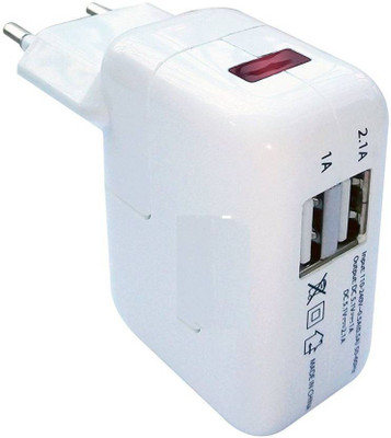 

BB4 USB 2 PORT BATTERY CHARGER HUB 5v / 2.1 AmP LED Charging Display For ALL USB DEVICES USB Adapter(White)