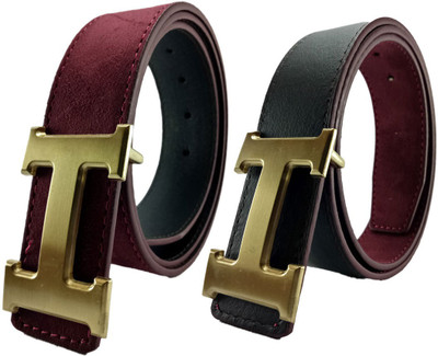 

Infiprises Men Casual, Party, Formal, Evening Black, Maroon Artificial Leather, Fabric Reversible Belt