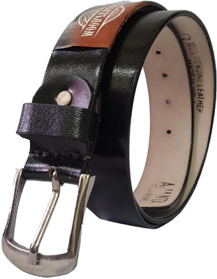 

WOOD Men Formal, Casual Black Genuine Leather Belt