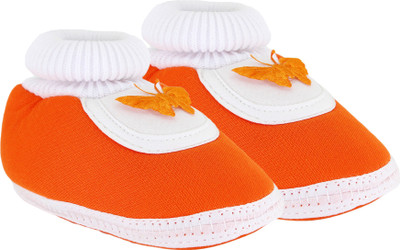 

Neska Moda Butterfly 0 To 12 Month Baby Booties(Toe to Heel Length - 11 cm Orange)