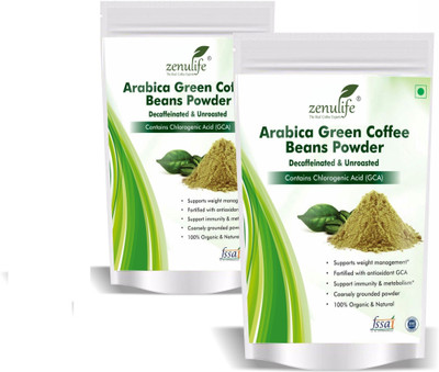 

zenulife Organic Green Coffee beans Powder for Weight Management 800 GM Pack of 2 Instant Coffee(2 x 400 g)