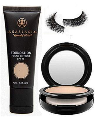 

studio Eyelashes, Anastasia Foundation, S. Fix Face Powder Compact Of Mac,(Set of 3)