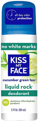 

Kiss My Face My Face Liquid Rock Aluminum Chlorohydrate Free Roll-on Deodorant, CUCUMBER GREEN TEA, 3 Ounce Body Spray - For Women(86 ml)