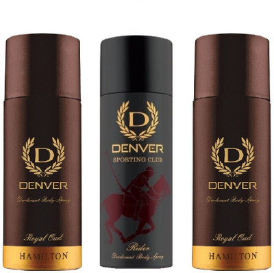 

Denver Royal Oud & RIDER Deodorant Spray - For Men(495 ml, Pack of 3)