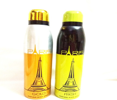 

Paris GOLD AND FRESH Perfume Body Spray - For Men & Women(400 ml, Pack of 2)