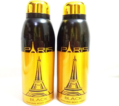 

Paris BLACK Perfume Body Spray - For Men & Women(400 ml, Pack of 2)