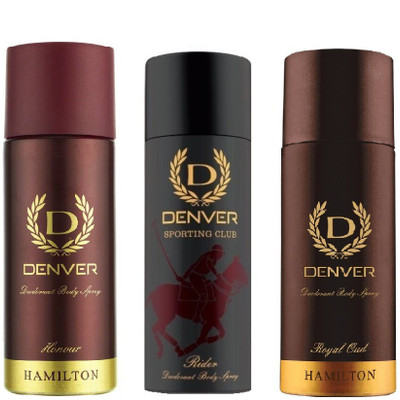 

Denver Honour,Royal Oud & RIDER Deodorant Spray - For Men(495 ml, Pack of 3)
