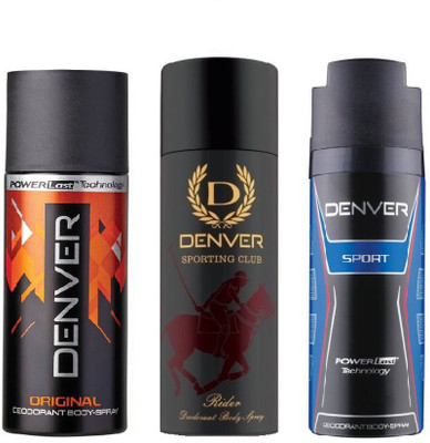 

Denver Sports,Original & New RIDER Deodorant Spray - For Men(495 ml, Pack of 3)
