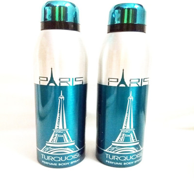 

Paris TURQUOISE Perfume Body Spray - For Men & Women(400 ml, Pack of 2)
