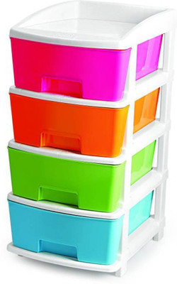 

aufers 4 Compartments plastic modular drawer(multicolor)