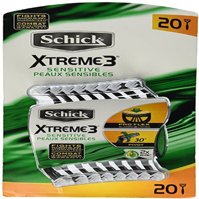 

Schick Xtreme 3 Blade Sensitive Razor with Vitamin E & Aloe 20 Count Disposable Razor(Pack of 20)