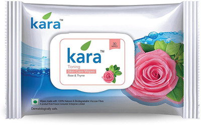 

Kara TONING SKIN CARE WIPES ROSE & THYME(Pack of 30)