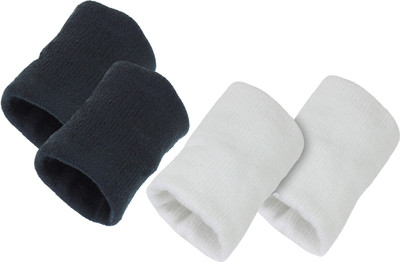 

Neska Moda Cotton Wrist Band and Fitness Band(Black, Pack of 4), Black;white