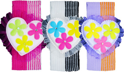 

Netboys Crochet Cutwork Flower Baby Headband ( Pink, White, Purple ) 3 Pcs Set Hair Band(Multicolor)