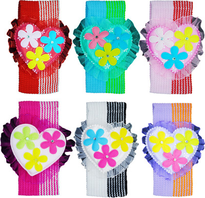 

Netboys Crochet Cutwork Flower Baby Headband ( Red, Blue, Pink, White, Pink, Purple ) 6 Pcs Set Hair Band(Multicolor)