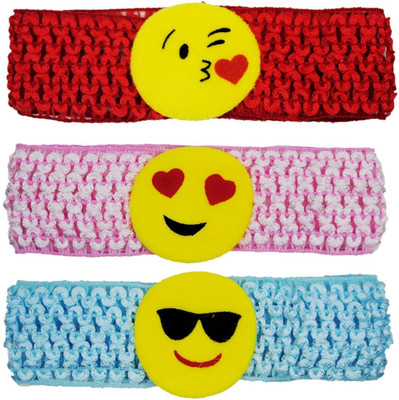 

Netboys Crochet Cutwork Flower Baby Headband (Red, Pink, Blue ) 3 Pcs Set Hair Band(Multicolor)