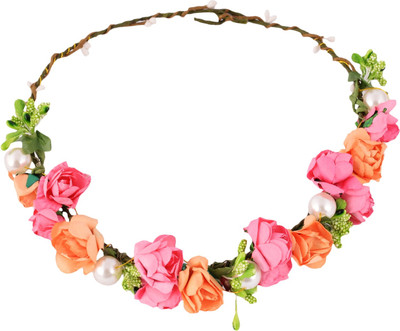 

Sanog Flower Multi-Color Gracious Tiara/Crown Head Wrap For Wedding Party Beach For Women Girls Head Band(Multicolor)