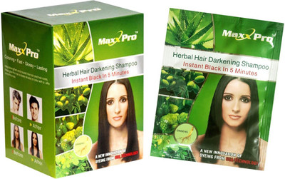 

MaxxPro Herbal Hair Darkening Shampoo Pack oF 10 Hair Color(Black)