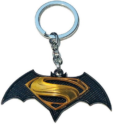 

fundatraders High quality Batman vs Superman logo Metal Keychain golden black color. Key Chain