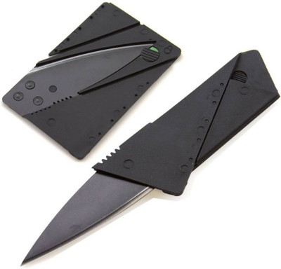 

WDS Credit Card Folding Safety Multipurpose Blade 1 Function Multi Utility Swiss Knife (Black) Pocket Knife(Black)