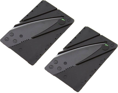 

Sunrise Credit Card Sized Folding Small Size ( Pack of 2 Pcs ) Knife(Black)