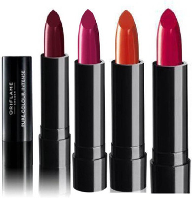 

Oriflame Sweden Oriflame Pure Colour Intense Lipstick (Set of 4)(Blood Red, Light Red, Purple, Brown)