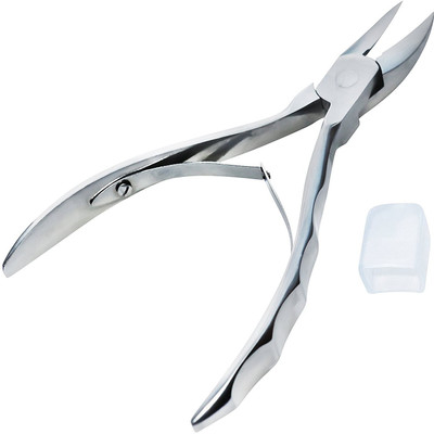 

BlueOrchids Toenail Clipper - Professional Nail Nipper for Thick and Ingrown Toenails - Premium Quality - Surgical Grade - Brushed Stainless Steel, 5" Long