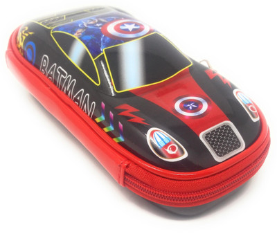 

Parteet Pouch Cartoon Art Polyester Pencil Box(Set of 1, Red)